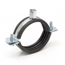 Хомут сантехнический крепежный трубный стальной оцинкованный с резиновой прокладкой Optimal Mupro 25 мм