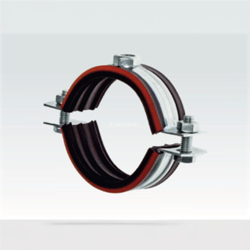 Хомут сантехнический крепежный трубный стальной оцинкованный с резиновой прокладкой 39х20 мм