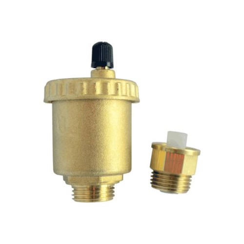 Воздухоотводчик автоматический латунный Ду-15 (1/2") Ру-10 НР (НАР) прямой с запорным клапаном Icma 707 в Волгограде