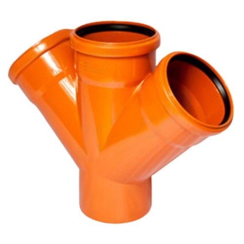 Крестовина канализационная PP-B коричневая Дн 110-110-110 45гр б/нап в/к VALFEX в Волгограде