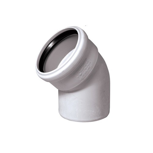 Отвод канализационный PP-M белый Дн 50 30гр бесшумный б/нап в/к RTP (РосТурПласт) в Волгограде