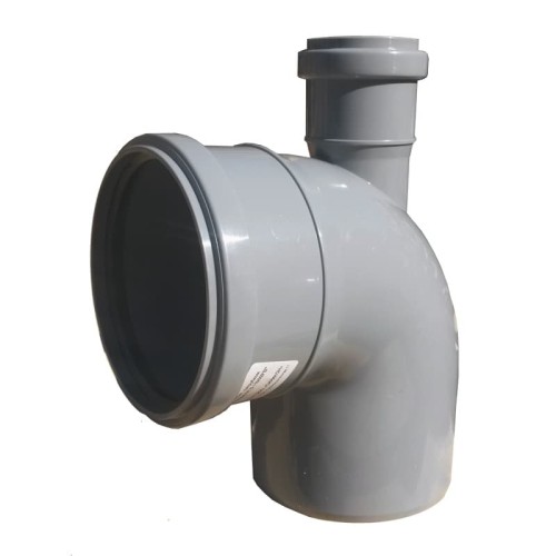 Отвод канализационный PP-H Дн 110-50 87гр с выходом фронтально-вверх серый б/нап в/к RTP (РосТурПласт) в Волгограде