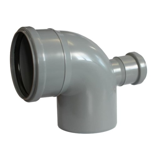 Отвод канализационный PP-H Дн 110-50 87гр с выходом фронтально-тыльный серый б/нап в/к RTP (РосТурПласт) в Волгограде