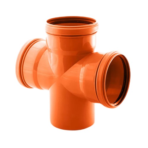 Крестовина PP-B одноплоскостная коричневая Дн 110-110-110-45гр б/нап в/к RTP (РосТурПласт) в Волгограде