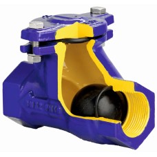 Клапан обратный чугунный Y-тип с внутренней резьбой NBR 1,6 МПа D-022S ABRA 40х145 мм
