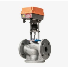 Клапан регулирующий чугуный смесительно-разделительный с электроприводом фланцевый 1,6 МПа TRV-3 Теплосила 50х230 мм