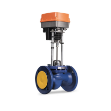 Клапан запорно-регулирующий чугуный односедельный с электроприводом фланцевый 1,6 МПа TRV Теплосила 50х230 мм