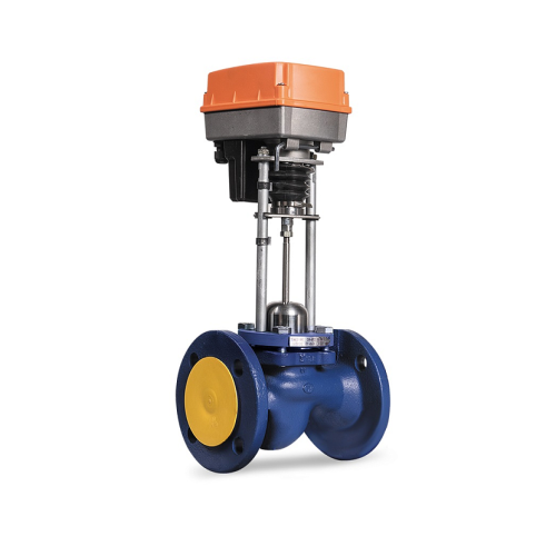 Клапан запорно-регулирующий чугуный односедельный с электроприводом фланцевый 1,6 МПа TRV Теплосила 65х290 мм в Волгограде