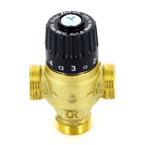 Клапан смесительный латунный термостатический трехходовой с наружной резьбой 0,5 МПа 353G Uni-Fitt 20 мм 3/4" в Волгограде