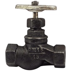 Клапан запорный чугунный с внутренней резьбой 1,6 МПа 15кч18п Китай 40х170 мм