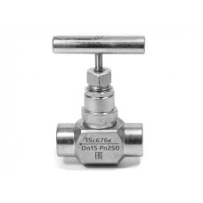 Клапан запорный игольчатый стальной с внутренней резьбой 1,6 МПа 15с54бк1 20 мм 3/4"