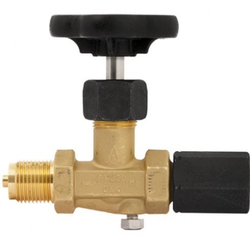 Клапан запорный игольчатый с маховиком стальной с внутренней-наружной резьбой 2,5 МПа ЭКОМЕРА 15 мм 1/2" в Волгограде