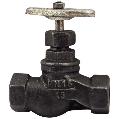 Клапан запорный чугунный с внутренней резьбой 1,6 МПа 15кч18п Китай 15х90 мм в Волгограде