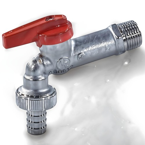 Кран водоразборный латунный стандартнопроходной с ручкой-бабочкой НР-штуцер Ру 10,5 R619 Giacomini 15 мм 1/2" в Волгограде