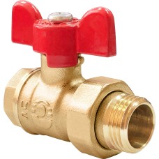 Кран запорный латунный полнопроходной с ручкой-бабочкой ВР-НР Ру 40 Стандарт 231 ГАЛЛОП 20 мм 3/4"