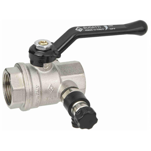 Кран шаровый латунный со спускником полнопроходной с ручкой-рычагом ВР (ВН) Ру 64 Bugatti 330 Bugatti 15 мм 1/2" в Волгограде