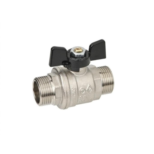 Кран запорный латунный полнопроходной с ручкой-бабочкой НР Ру 64 Bugatti 327 Bugatti 15 мм 1/2" в Волгограде