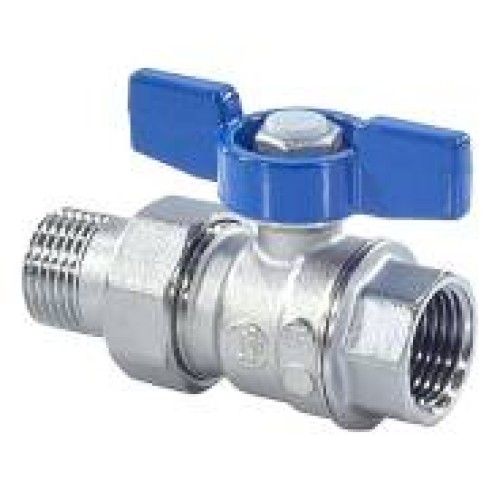 Кран запорный латунный полнопроходной с ручкой-бабочкой ВР-американка Ру 35 R859 Giacomini 15х74 мм 1/2" в Волгограде