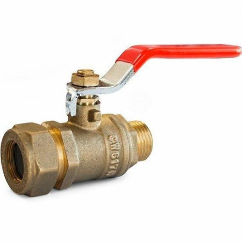 Кран запорный латунный стандартнопроходной с ручкой-рычагом НР-под обжим Ру 50 STAHLMANN 15 мм 1/2" в Волгограде