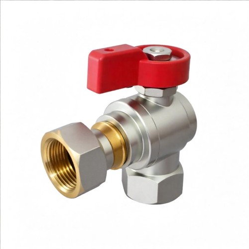 Кран шаровый латунный угловой полнопроходной с ручкой-флажком НР-накидная гайка Ру 16 R780 Giacomini 15х65 мм 1/2" в Волгограде