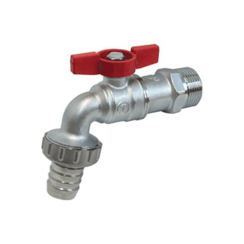 Кран водоразборный латунный стандартнопроходной с ручкой-бабочкой НР-штуцер Ру 10,5 R620 Giacomini 15х82 мм 1/2" в Волгограде