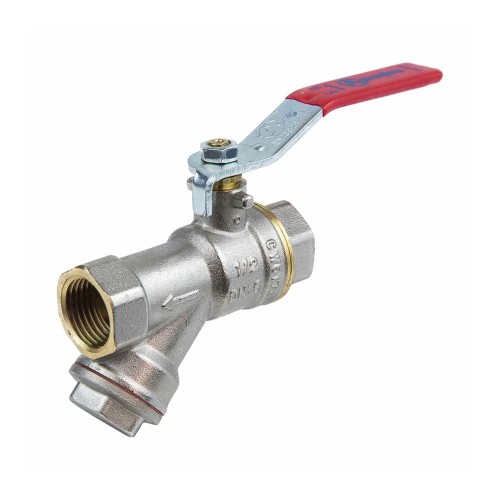 Кран запорный латунный с фильтром полнопроходной с ручкой-рычагом ВР (ВН) Ру 25 BV.631 MVI 15 мм 1/2" в Волгограде