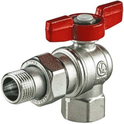 Кран шаровый латунный угловой полнопроходной с ручкой-бабочкой ВР-американка Ру 16 R789 Giacomini 15х79 мм 1/2" в Волгограде