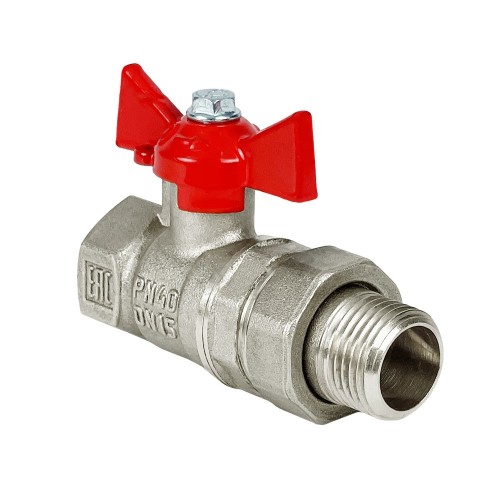 Кран запорный латунный стандартнопроходной с ручкой-бабочкой ВР-НР Ру 25 RTP (РосТурПласт) 20 мм 3/4" в Волгограде