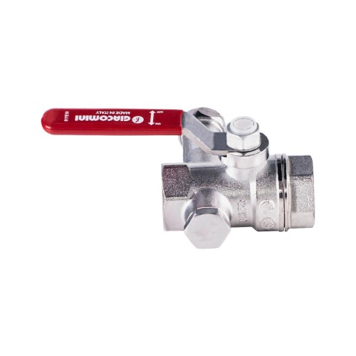 Кран шаровый латунный со спускником стандартнопроходной с ручкой-рычагом ВР (ВН) Ру 42 R250DS Giacomini 15х59 мм 1/2" в Волгограде