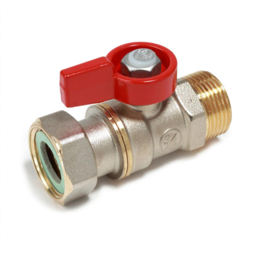 Кран запорный латунный стандартнопроходной с ручкой-флажком НР-накидная гайка Ру 16 R254 Giacomini 15х70 мм 1/2" в Волгограде