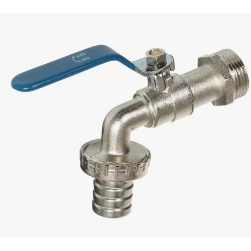 Кран водоразборный латунный стандартнопроходной с ручкой-рычагом НР-штуцер Ру 40 RTP (РосТурПласт) 16 мм 3/4" в Волгограде