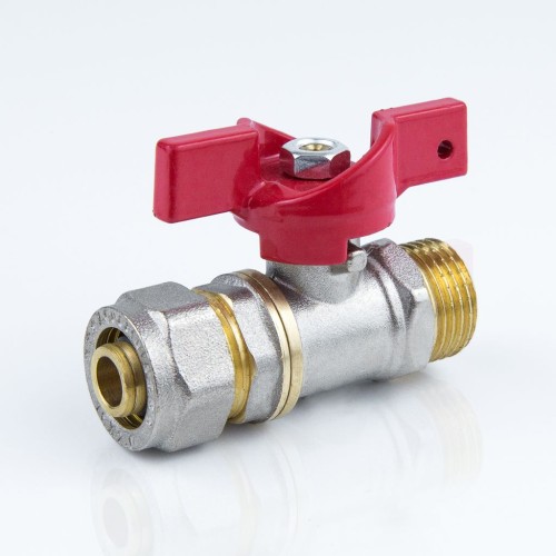 Кран запорный латунный полнопроходной с ручкой-бабочкой ВР-американка Ру 40 BVR-FR Ридан 15 мм 1/2" в Волгограде