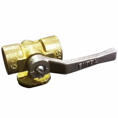 Кран латунный трехходовой стандартнопроходной для манометра с фланцем и ручкой ВР-НР Ру 16 Giacomini 15 мм 3/8" в Волгограде