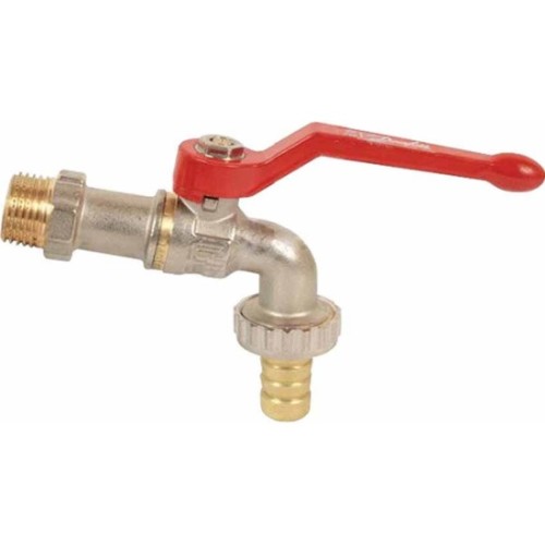 Кран водоразборный латунный стандартнопроходной с ручкой-рычагом НР-штуцер Ру 40 RTP (РосТурПласт) 14 мм 3/4" в Волгограде