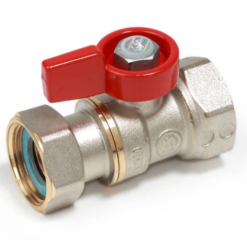 Кран запорный латунный стандартнопроходной с ручкой-флажком ВР-накидная гайка Ру 16 R251 Giacomini 15х68 мм 1/2" в Волгограде