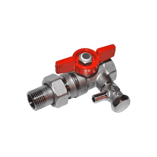 Кран шаровый латунный переходный со спускником стандартнопроходной с ручкой-бабочкой ВР-американка Ру 42 R259DS Giacomini 15х93 мм 3/4" в Волгограде