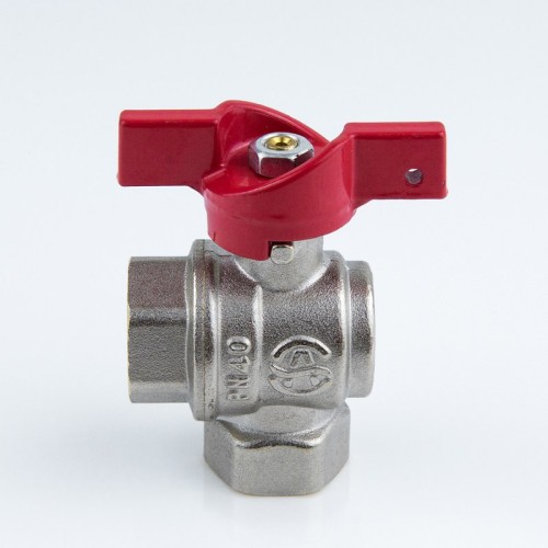 Кран запорный латунный угловой полнопроходной с ручкой-бабочкой ВР-американка Ру 40 BV.522 MVI 15 мм 1/2" в Волгограде