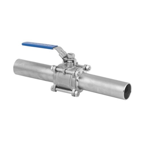 Кран запорный трехсоставной нержавеющий под приварку полнопроходной ручка-рычаг Ру 63 Benarmo 40 мм в Волгограде