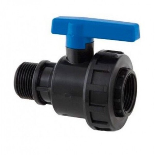 Компрессионный кран ПНД Дн 3/4"-3/4" ВР-НР (ВН-НАР) Ру-10 RTP (РосТурПласт) в Волгограде