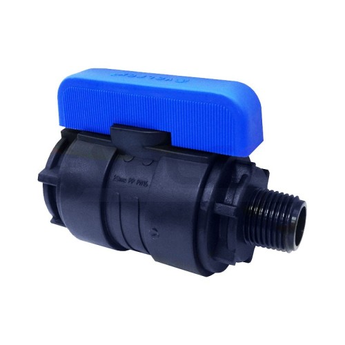 Компрессионный кран ПНД Ду-20 (1"-3/4") ВР-НР (ВН-НАР) Ру-16 VALFEX в Волгограде