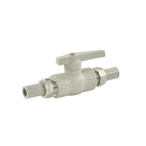 Кран полипропиленовый PP-R запорный прямой полнопроходной с внутренней пайкой серый ручка-рычаг Ру 25 VALFEX 32 мм 1 1/4" ГОСТ 32415-2013 в Волгограде