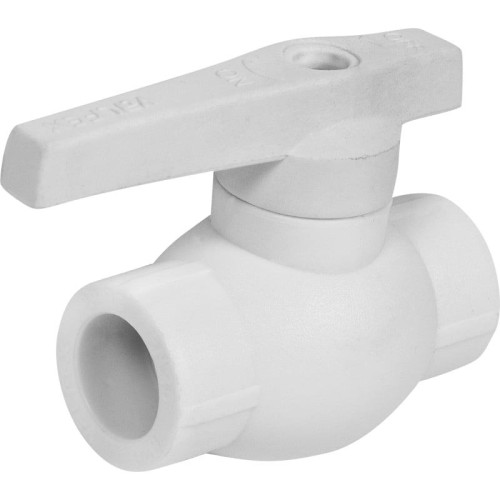 Кран полипропиленовый PP-R запорный прямой стандартнопроходной с внутренней пайкой белый ручка-рычаг Ру 25 VALFEX 63 мм ГОСТ 32415-2013 в Волгограде