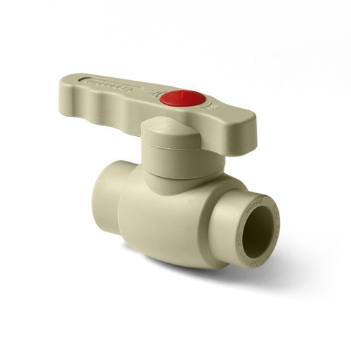 Кран полипропиленовый PP-R запорный прямой стандартнопроходной с внутренней пайкой серый ручка-рычаг Ру 10 Wavin Ekoplastik 63 мм ГОСТ 32415-2013 в Волгограде