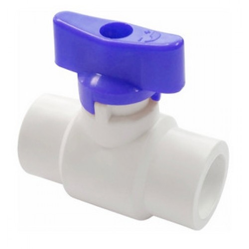 Кран полипропиленовый PP-R запорный прямой стандартнопроходной с внутренней пайкой белый ручка-бабочка Ру 25 VALFEX 20 мм ГОСТ 32415-2013 в Волгограде