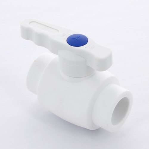 Кран полипропиленовый PP-R запорный прямой стандартнопроходной с внутренней пайкой белый ручка-рычаг Ру 25 VALFEX 20 мм ГОСТ 32415-2013 в Волгограде