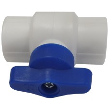 Кран полипропиленовый PP-R запорный прямой стандартнопроходной с внутренней пайкой серый ручка-бабочка Ру 25 VALFEX 25 мм ГОСТ 32415-2013