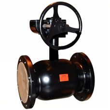 Кран запорный стальной фланцевый с редуктором стандартнопроходной Ст20 КШТ.12. АДЛ 350х848 мм