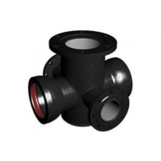 Крест с пожарной подставкой раструб-фланец ППКРФ ВЧШГ с ЦПП Ду 200-100