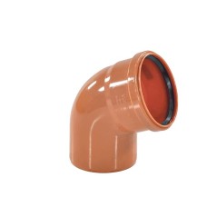 Отвод НПВХ (ПВХ) с раструбом Дн 160 87гр коричневый безнапорный в/к Агригазполимер