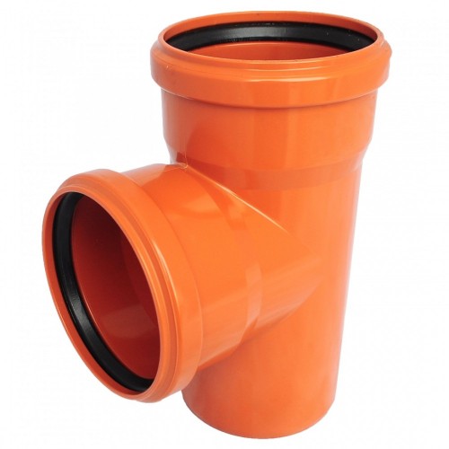 Тройник НПВХ (ПВХ) с раструбом Дн 500-400 87гр коричневый безнапорный в/к Ostendorf KGEA в Волгограде